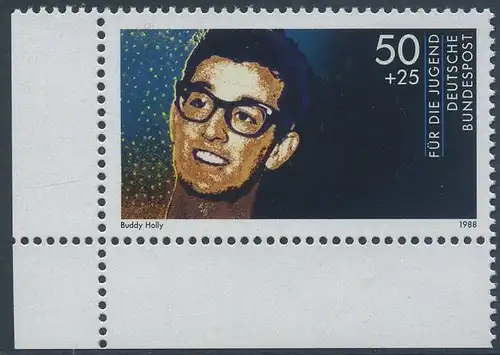 BUND 1988 Michel-Nummer 1360 postfrisch EINZELMARKE ECKRAND unten links