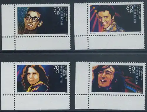 BUND 1988 Michel-Nummer 1360-1363 postfrisch SATZ(4) EINZELMARKEN ECKRÄNDER unten links