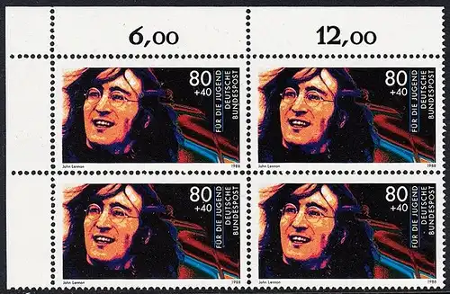 BUND 1988 Michel-Nummer 1363 postfrisch BLOCK ECKRAND oben links