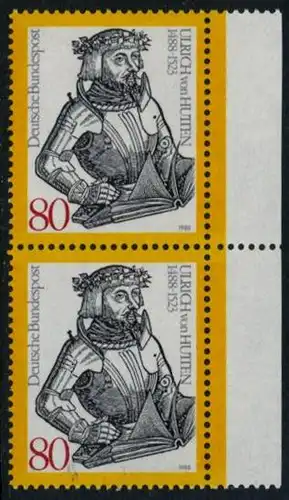 BUND 1988 Michel-Nummer 1364 postfrisch vert.PAAR RAND rechts