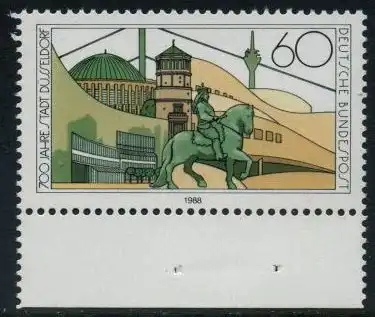 BUND 1988 Michel-Nummer 1369 postfrisch EINZELMARKE RAND unten