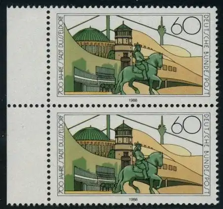 BUND 1988 Michel-Nummer 1369 postfrisch vert.PAAR RAND links