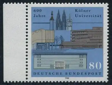 BUND 1988 Michel-Nummer 1370 postfrisch EINZELMARKE RAND links