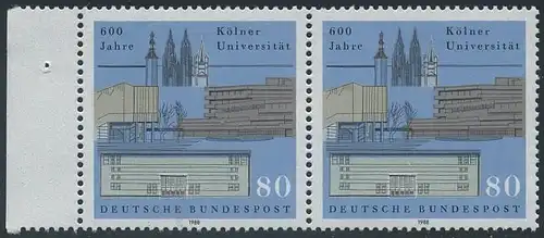 BUND 1988 Michel-Nummer 1370 postfrisch horiz.PAAR RAND links