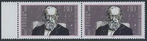 BUND 1988 Michel-Nummer 1371 postfrisch horiz.PAAR RAND links