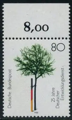 BUND 1988 Michel-Nummer 1373 postfrisch EINZELMARKE RAND oben (a)