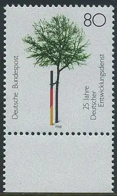 BUND 1988 Michel-Nummer 1373 postfrisch EINZELMARKE RAND unten