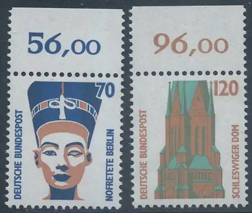 BUND 1988 Michel-Nummer 1374-1375 postfrisch SATZ(2) EINZELMARKEN RÄNDER oben (b)