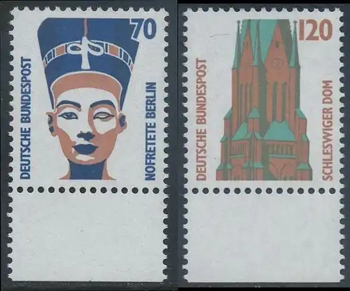 BUND 1988 Michel-Nummer 1374-1375 postfrisch SATZ(2) EINZELMARKEN RÄNDER unten