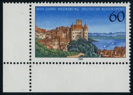 BUND 1988 Michel-Nummer 1376 postfrisch EINZELMARKE ECKRAND unten links