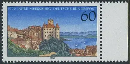 BUND 1988 Michel-Nummer 1376 postfrisch EINZELMARKE RAND rechts