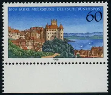 BUND 1988 Michel-Nummer 1376 postfrisch EINZELMARKE RAND unten