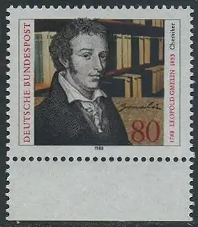 BUND 1988 Michel-Nummer 1377 postfrisch EINZELMARKE RAND unten