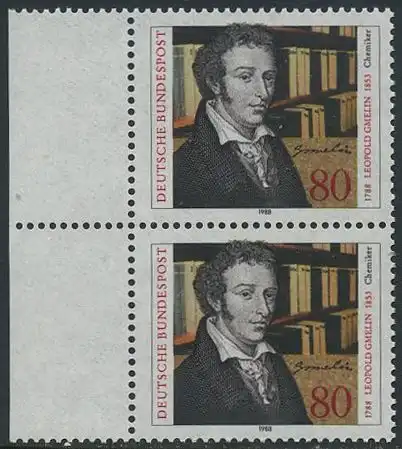 BUND 1988 Michel-Nummer 1377 postfrisch vert.PAAR RAND links