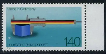 BUND 1988 Michel-Nummer 1378 postfrisch EINZELMARKE RAND rechts