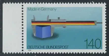 BUND 1988 Michel-Nummer 1378 postfrisch EINZELMARKE RAND links