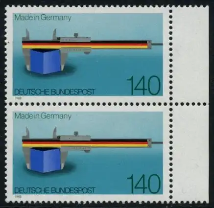 BUND 1988 Michel-Nummer 1378 postfrisch vert.PAAR RAND rechts