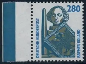 BUND 1988 Michel-Nummer 1381 postfrisch EINZELMARKE RAND links