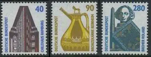 BUND 1988 Michel-Nummer 1379-1381 postfrisch SATZ(3) EINZELMARKEN