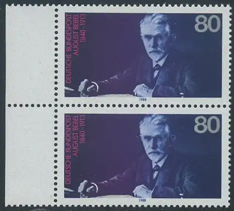 BUND 1988 Michel-Nummer 1382 postfrisch vert.PAAR RAND links