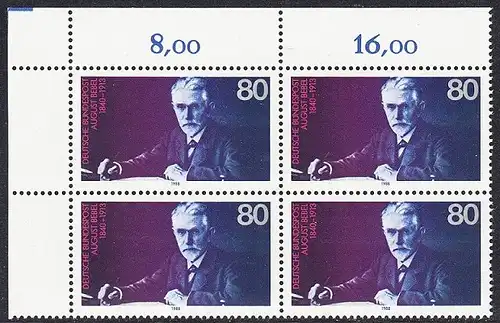 BUND 1988 Michel-Nummer 1382 postfrisch BLOCK ECKRAND oben links