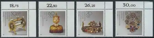 BUND 1988 Michel-Nummer 1383-1386 postfrisch SATZ(4) EINZELMARKEN ECKRÄNDER oben rechts