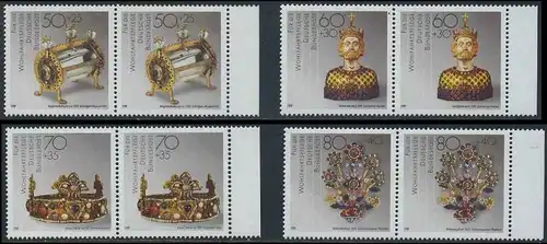 BUND 1988 Michel-Nummer 1383-1386 postfrisch SATZ(4) horiz.PAARE RÄNDER rechts 