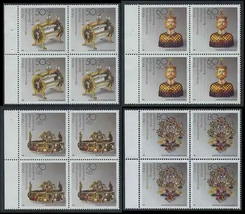 BUND 1988 Michel-Nummer 1383-1386 postfrisch SATZ(4) BLÖCKE RÄNDER links