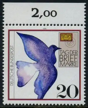 BUND 1988 Michel-Nummer 1388 postfrisch EINZELMARKE RAND oben