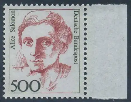 BUND 1989 Michel-Nummer 1397 postfrisch EINZELMARKE RAND rechts