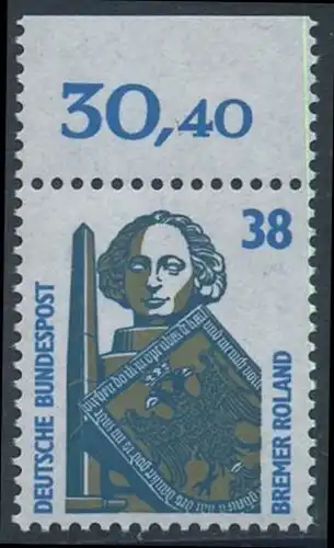 BUND 1989 Michel-Nummer 1400 postfrisch EINZELMARKE RAND oben