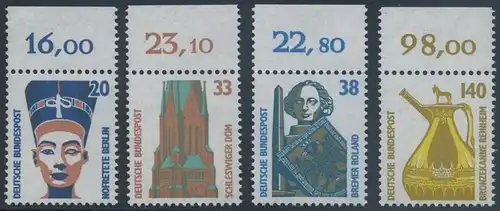 BUND 1989 Michel-Nummer 1398-1401 postfrisch SATZ(4) EINZELMARKEN RÄNDER oben (a)