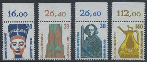 BUND 1989 Michel-Nummer 1398-1401 postfrisch SATZ(4) EINZELMARKEN RÄNDER oben (b)