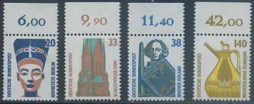 BUND 1989 Michel-Nummer 1398-1401 postfrisch SATZ(4) EINZELMARKEN RÄNDER oben (c)