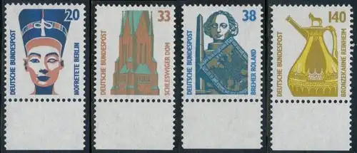 BUND 1989 Michel-Nummer 1398-1401 postfrisch SATZ(4) EINZELMARKEN RÄNDER unten