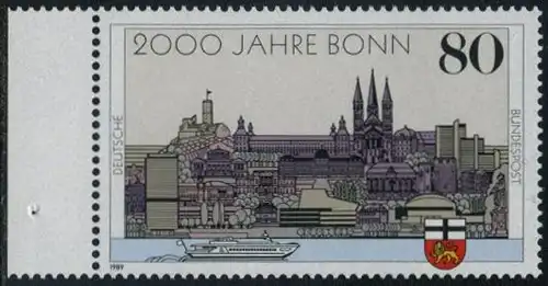 BUND 1989 Michel-Nummer 1402 postfrisch EINZELMARKE RAND links