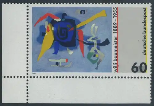 BUND 1989 Michel-Nummer 1403 postfrisch EINZELMARKE ECKRAND unten links