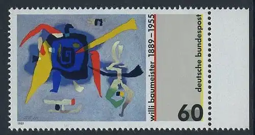 BUND 1989 Michel-Nummer 1403 postfrisch EINZELMARKE RAND rechts