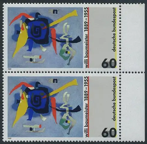 BUND 1989 Michel-Nummer 1403 postfrisch vert.PAAR RAND rechts