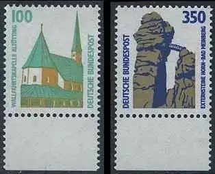 BUND 1989 Michel-Nummer 1406-1407 postfrisch SATZ(2) EINZELMARKEN RÄNDER unten