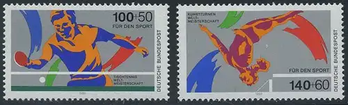 BUND 1989 Michel-Nummer 1408-1409 postfrisch SATZ(2) EINZELMARKEN