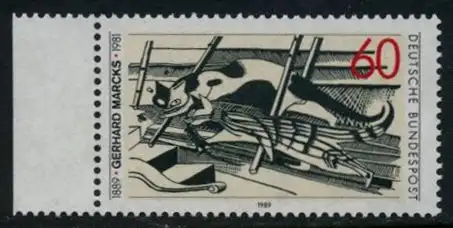 BUND 1989 Michel-Nummer 1410 postfrisch EINZELMARKE RAND links