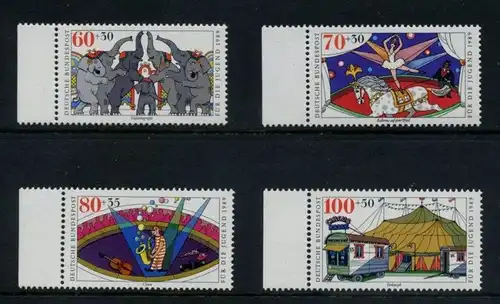 BUND 1989 Michel-Nummer 1411-1414 postfrisch SATZ(4) EINZELMARKEN RÄNDER links