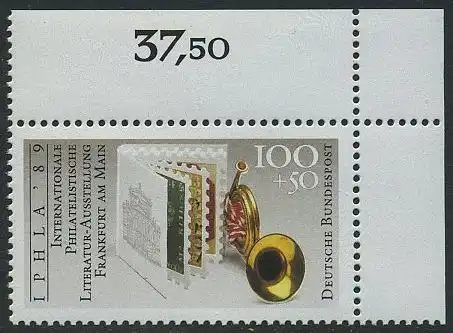 BUND 1989 Michel-Nummer 1415 postfrisch EINZELMARKE ECKRAND oben rechts