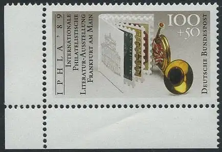 BUND 1989 Michel-Nummer 1415 postfrisch EINZELMARKE ECKRAND unten links