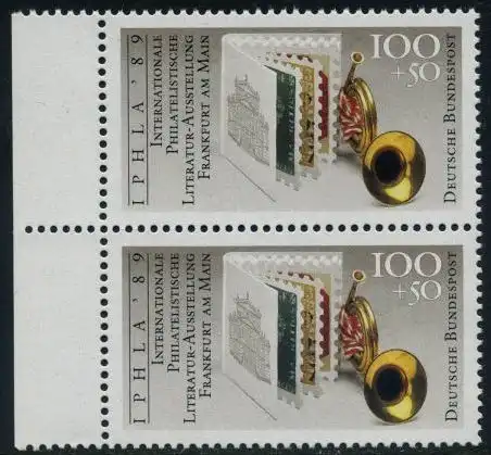 BUND 1989 Michel-Nummer 1415 postfrisch vert.PAAR RAND links