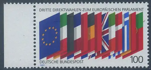 BUND 1989 Michel-Nummer 1416 postfrisch EINZELMARKE RAND links