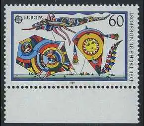 BUND 1989 Michel-Nummer 1417 postfrisch EINZELMARKE RAND unten