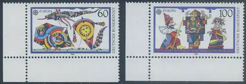 BUND 1989 Michel-Nummer 1417-1418 postfrisch SATZ(2) EINZELMARKEN ECKRÄNDER unten links