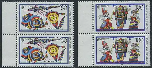 BUND 1989 Michel-Nummer 1417-1418 postfrisch SATZ(2) vert.PAARE RÄNDER links 